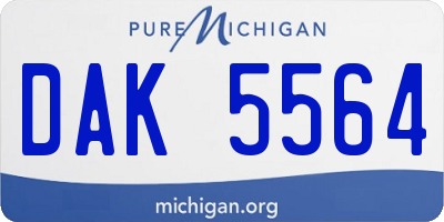 MI license plate DAK5564
