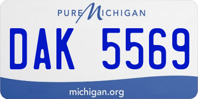 MI license plate DAK5569