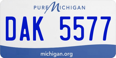 MI license plate DAK5577
