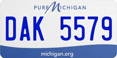 MI license plate DAK5579