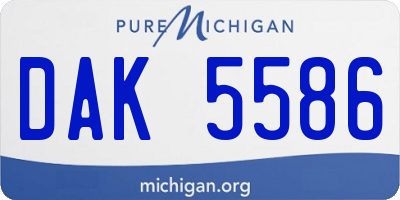 MI license plate DAK5586