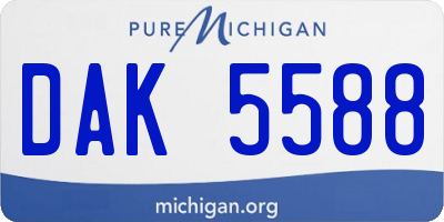 MI license plate DAK5588