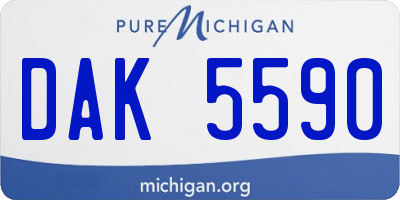 MI license plate DAK5590