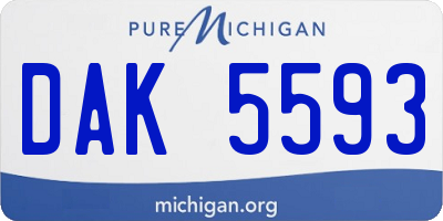MI license plate DAK5593