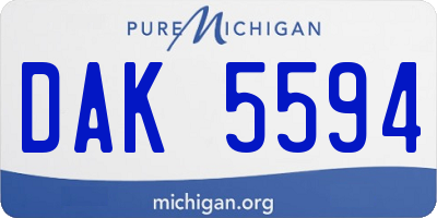 MI license plate DAK5594