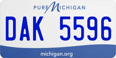 MI license plate DAK5596