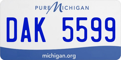 MI license plate DAK5599