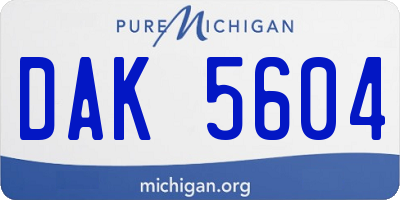 MI license plate DAK5604