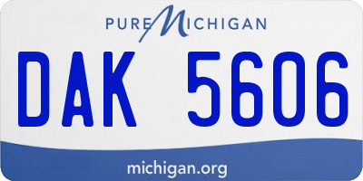 MI license plate DAK5606