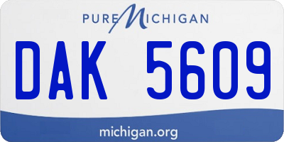 MI license plate DAK5609