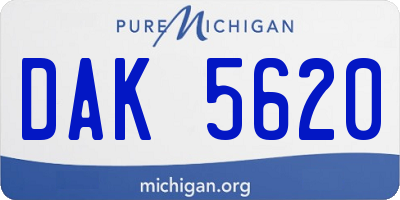 MI license plate DAK5620