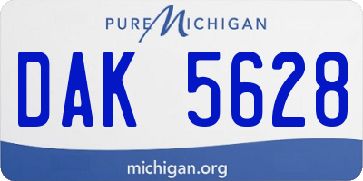MI license plate DAK5628