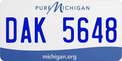 MI license plate DAK5648