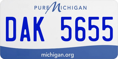 MI license plate DAK5655