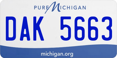 MI license plate DAK5663