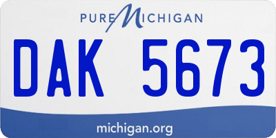MI license plate DAK5673