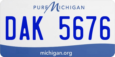MI license plate DAK5676