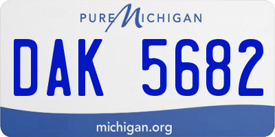 MI license plate DAK5682