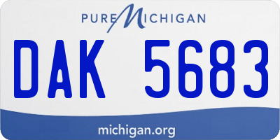 MI license plate DAK5683