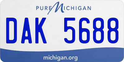 MI license plate DAK5688