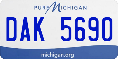 MI license plate DAK5690