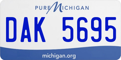 MI license plate DAK5695