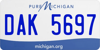 MI license plate DAK5697