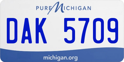 MI license plate DAK5709