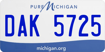 MI license plate DAK5725