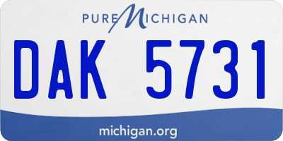 MI license plate DAK5731