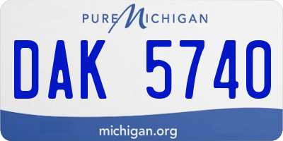 MI license plate DAK5740