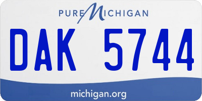 MI license plate DAK5744