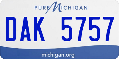 MI license plate DAK5757