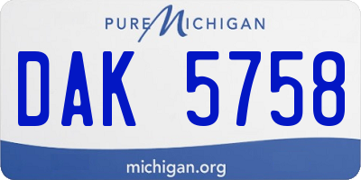 MI license plate DAK5758