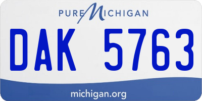 MI license plate DAK5763