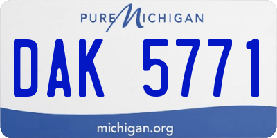 MI license plate DAK5771