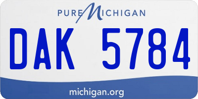 MI license plate DAK5784