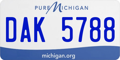 MI license plate DAK5788
