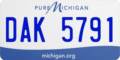 MI license plate DAK5791