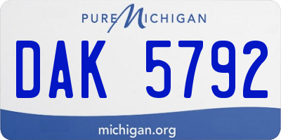 MI license plate DAK5792