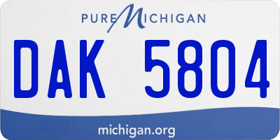 MI license plate DAK5804