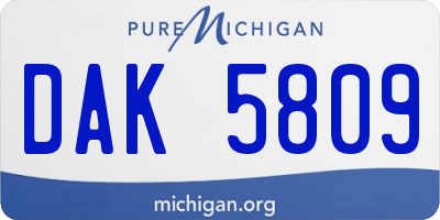 MI license plate DAK5809