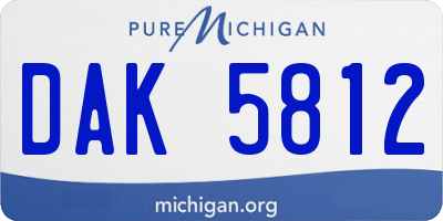 MI license plate DAK5812