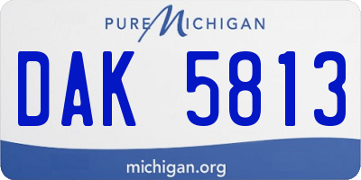 MI license plate DAK5813