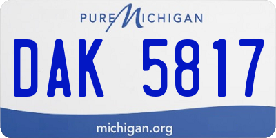 MI license plate DAK5817