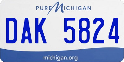 MI license plate DAK5824