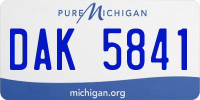 MI license plate DAK5841