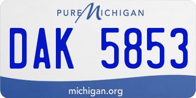 MI license plate DAK5853