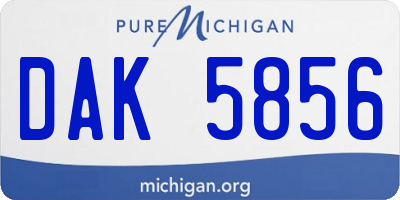 MI license plate DAK5856