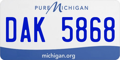 MI license plate DAK5868